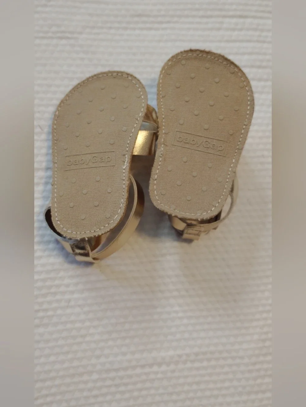 Baby Gap 0-3M Girl Gold Sandals Flip Flops